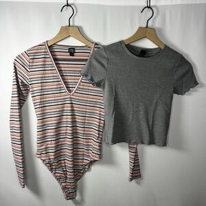 Lot Wild Fable Bundle Women Size XS V-Neck Long Sleeve Bodysuit Short Sleeve Top